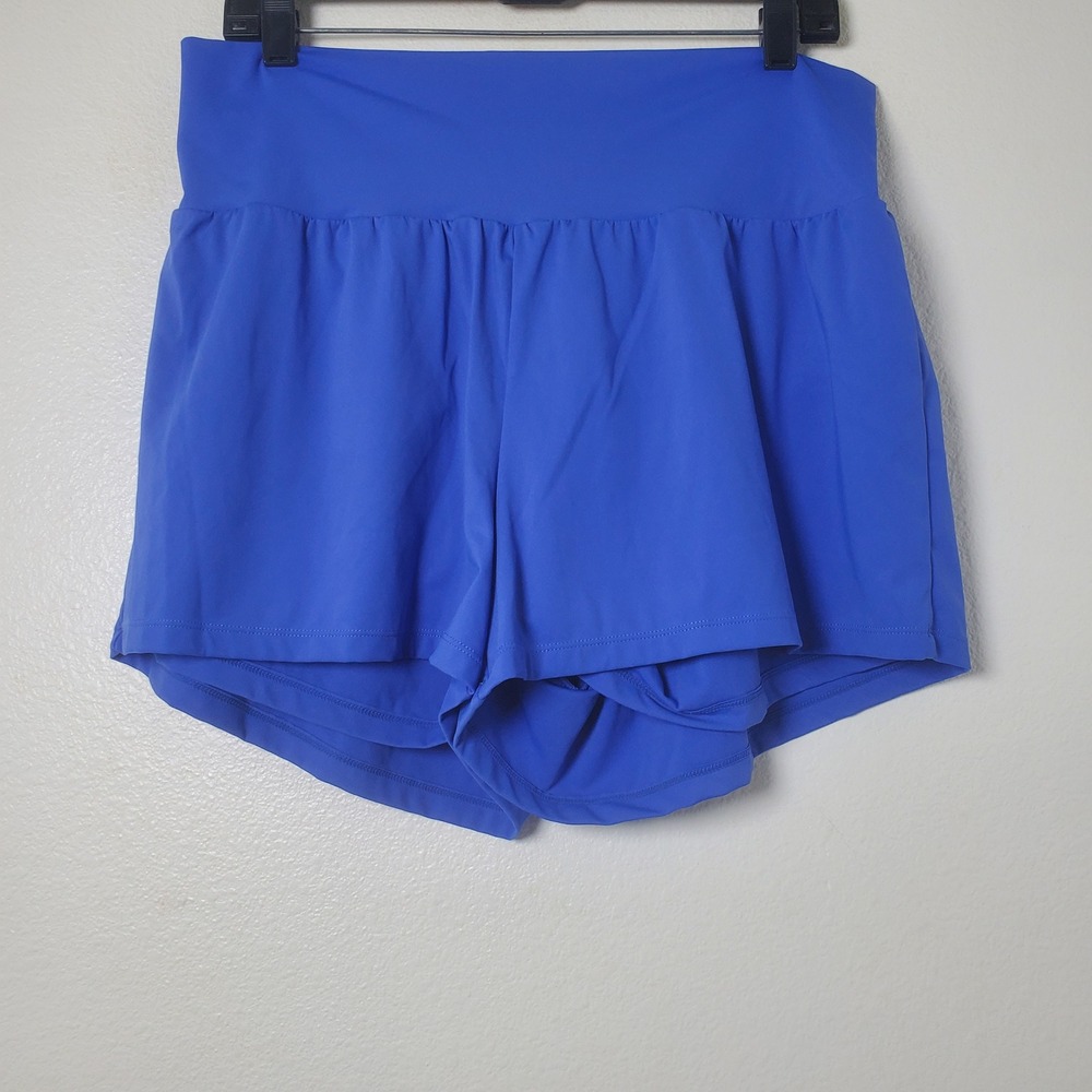 Halara Cool Touch Yoga Shorts Blue High Waisted Hidden Pocket Size XL GV8U6 - Picture 13 of 13